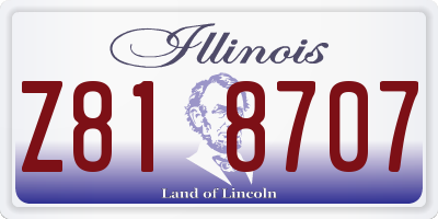 IL license plate Z818707