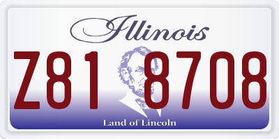 IL license plate Z818708