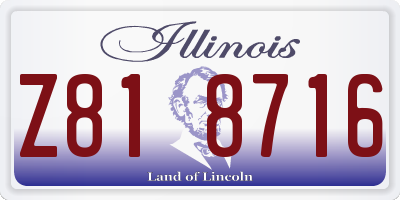 IL license plate Z818716