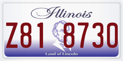 IL license plate Z818730