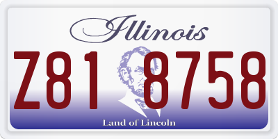IL license plate Z818758