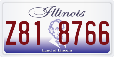 IL license plate Z818766