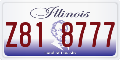 IL license plate Z818777