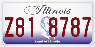 IL license plate Z818787
