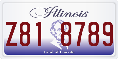 IL license plate Z818789