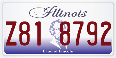 IL license plate Z818792