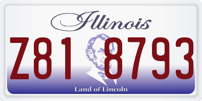 IL license plate Z818793