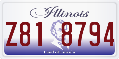IL license plate Z818794