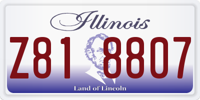 IL license plate Z818807