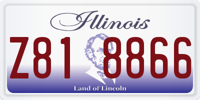 IL license plate Z818866