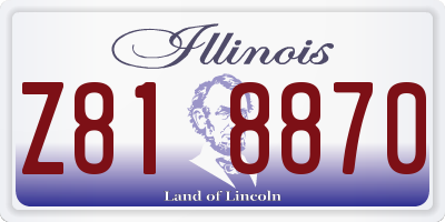 IL license plate Z818870