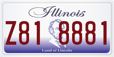 IL license plate Z818881