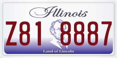IL license plate Z818887