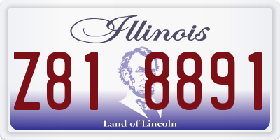 IL license plate Z818891