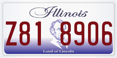 IL license plate Z818906