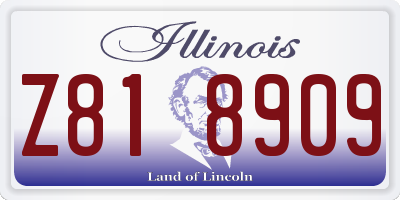 IL license plate Z818909