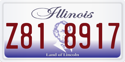 IL license plate Z818917