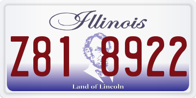 IL license plate Z818922