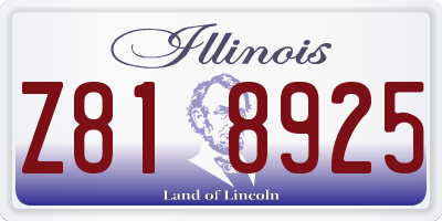IL license plate Z818925