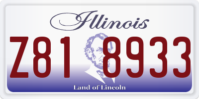 IL license plate Z818933