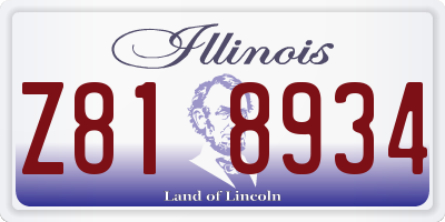 IL license plate Z818934
