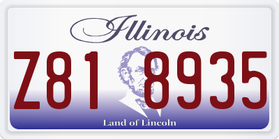 IL license plate Z818935