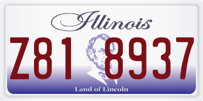 IL license plate Z818937