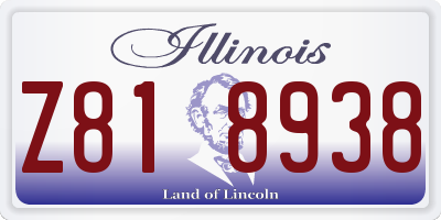IL license plate Z818938