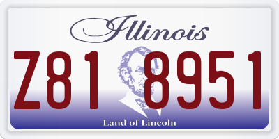 IL license plate Z818951