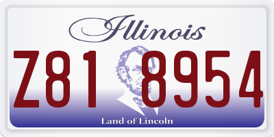 IL license plate Z818954