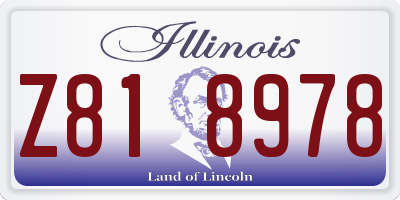 IL license plate Z818978