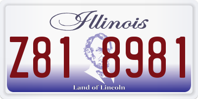 IL license plate Z818981