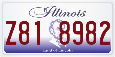 IL license plate Z818982