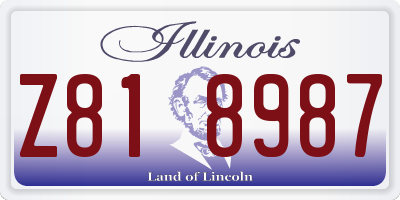 IL license plate Z818987