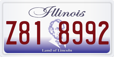 IL license plate Z818992