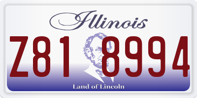 IL license plate Z818994