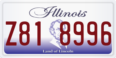IL license plate Z818996