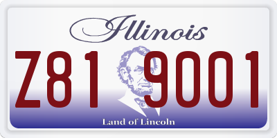 IL license plate Z819001