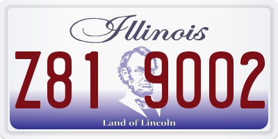 IL license plate Z819002