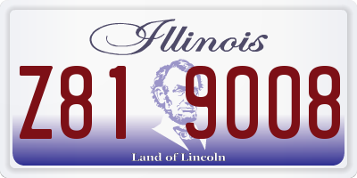 IL license plate Z819008
