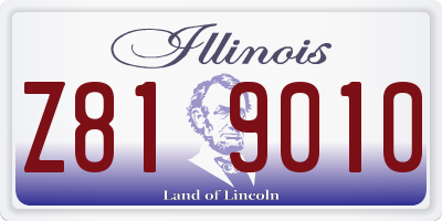 IL license plate Z819010