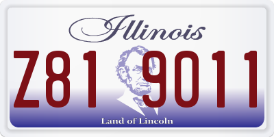 IL license plate Z819011