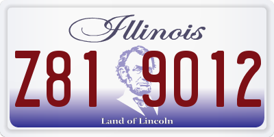 IL license plate Z819012