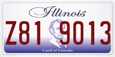 IL license plate Z819013