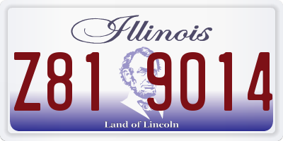 IL license plate Z819014