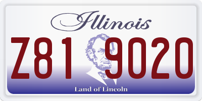 IL license plate Z819020