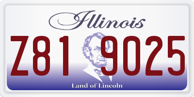 IL license plate Z819025