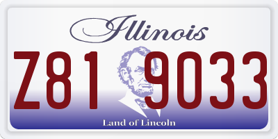 IL license plate Z819033