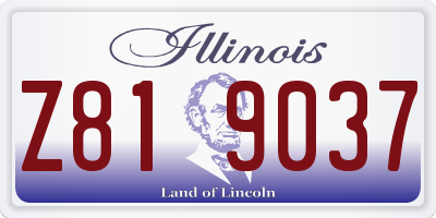 IL license plate Z819037