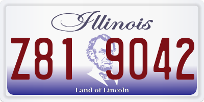 IL license plate Z819042